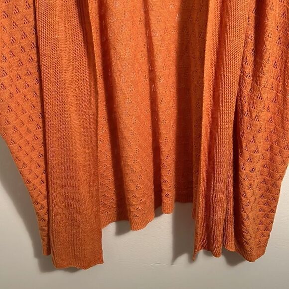 Women’s 2X sweater Jones New York Flowy delicate knit cardigan burnt orange - Picture 8 of 13